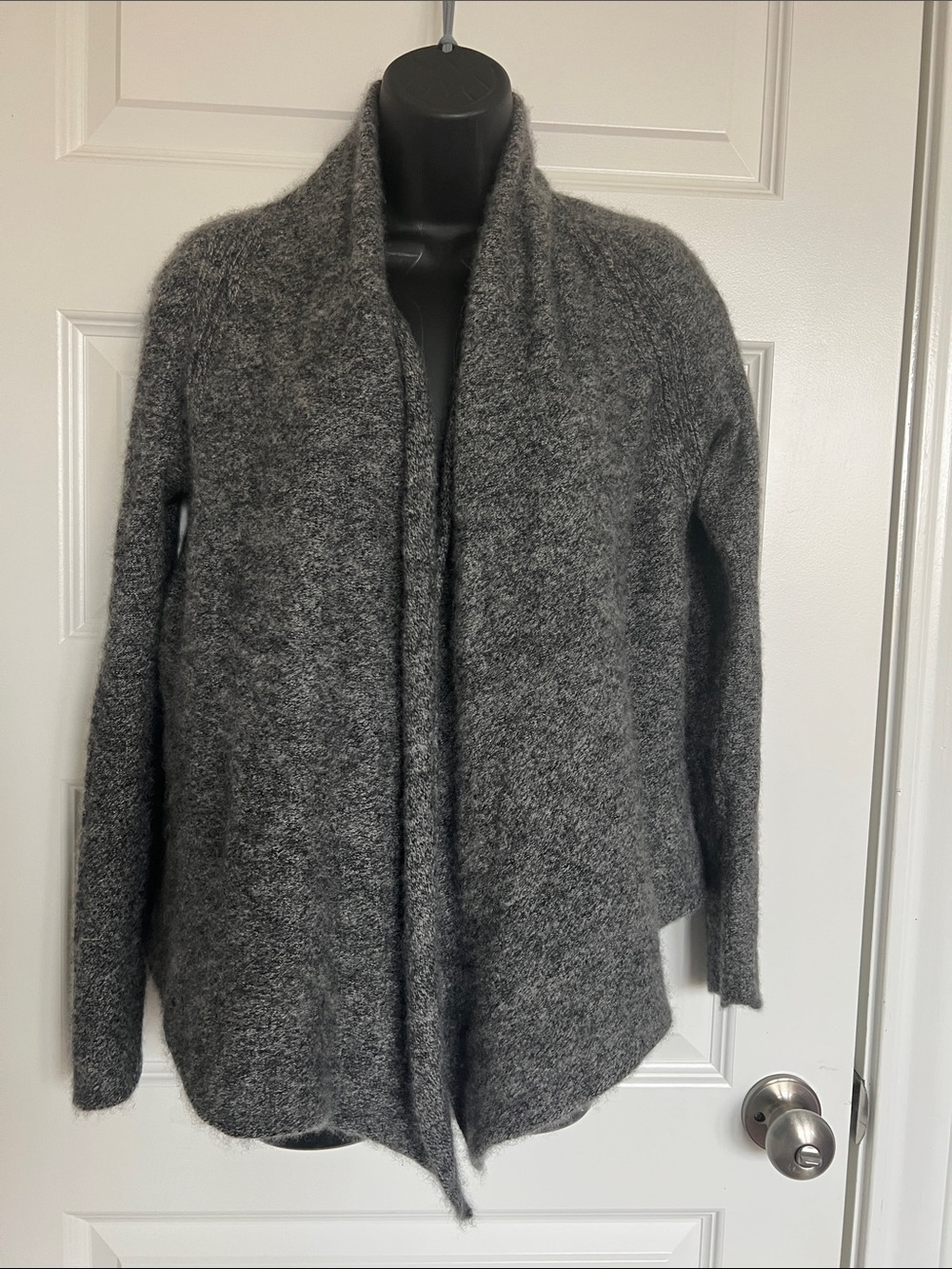 Cynthia Rowley Heathered Gray Open-Front Cardigan